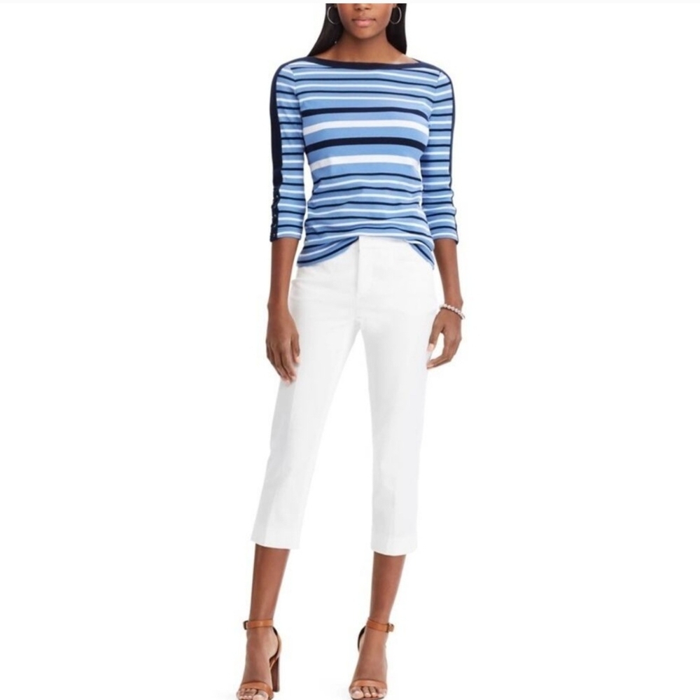 Chaps White Ankle Cropped Jeans Slimming Fit